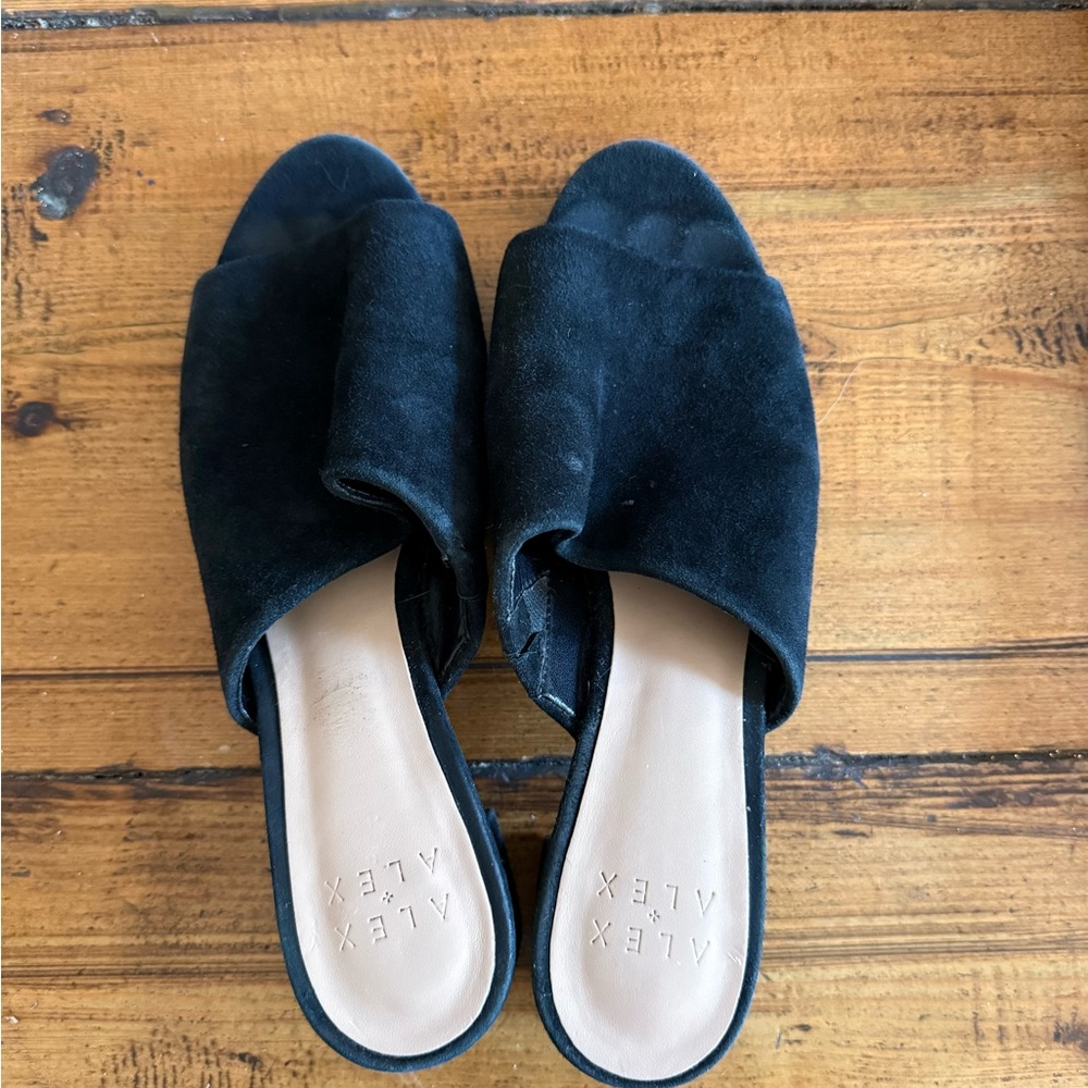 Black Suede Women's Slide Sandals